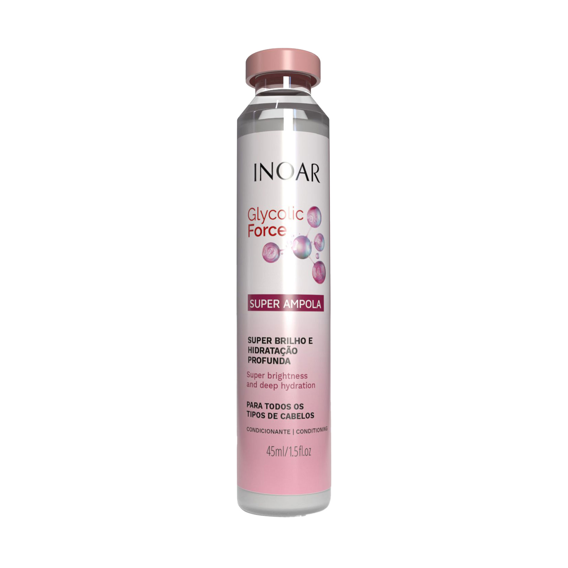 Відновлювальна ампула для волосся Inoar Glycolic Force, 45 мл